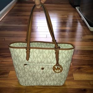Authentic Michael Kors Cream Logo Purse